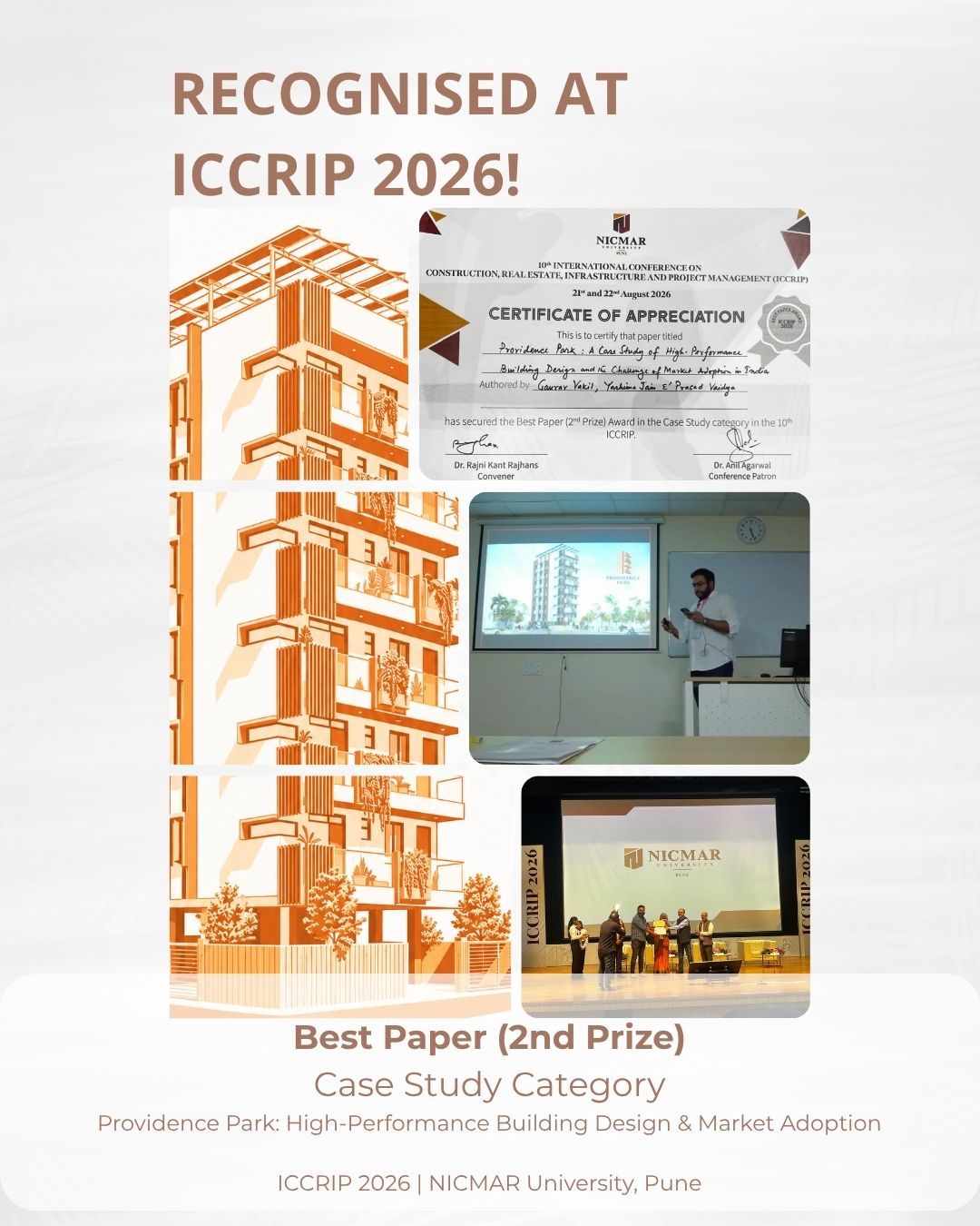Best Paper (2nd Prize) - ICCRIP (NICMAR)